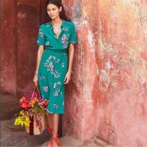 Green Floral Silk Lexia Sezane dress